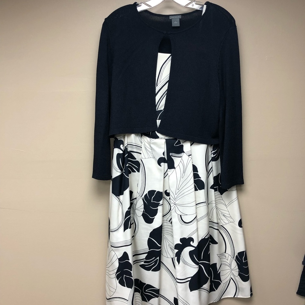 Sz 12 Ann Taylor strapless dress with sweater